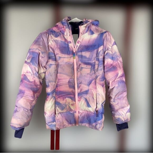 Champion Girls Pink & Purple Full Zip Puffer Jacket (Size: Kids L 10-12) - Picture 4 of 15